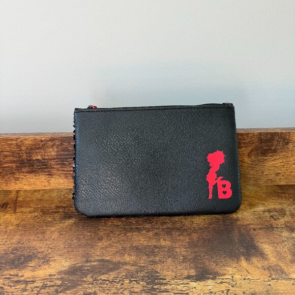 ipsy Handbags - NWOT Betty Boop × Ipsy makeup‎ bag Vegan Black Leather and Sequins